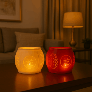 Çince Burç Sembollü Ledli Mumluk Yılan Yılı Temalı  (Chinese Zodiac)